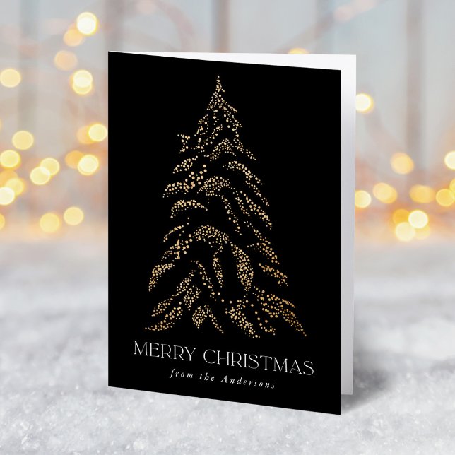Sparkling Winter Pine Merry Christmas Non-Photo Holiday Card (Creator Uploaded)