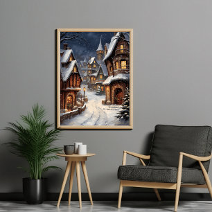 Sparkling Winter Village: Twinkling with Lights Poster