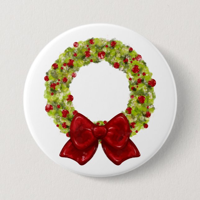 Sparkling Wreath - Multiple Colour Options 7.5 Cm Round Badge (Front)