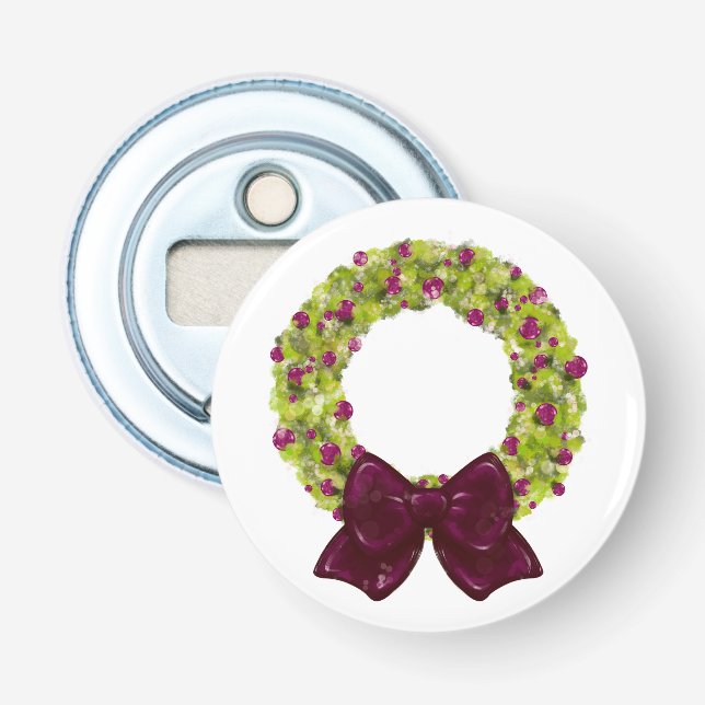 Sparkling Wreath - Multiple Colour Options Bottle Opener (Front)