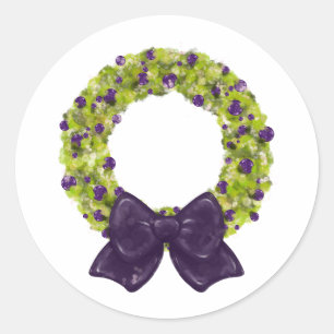 Sparkling Wreath - Multiple Colour Options Classic Round Sticker