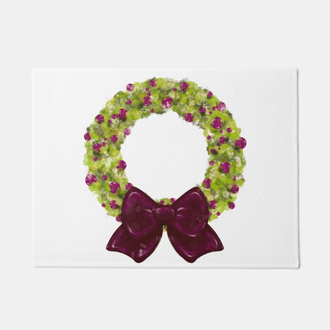 Sparkling Wreath - Multiple Colour Options Doormat (Front)