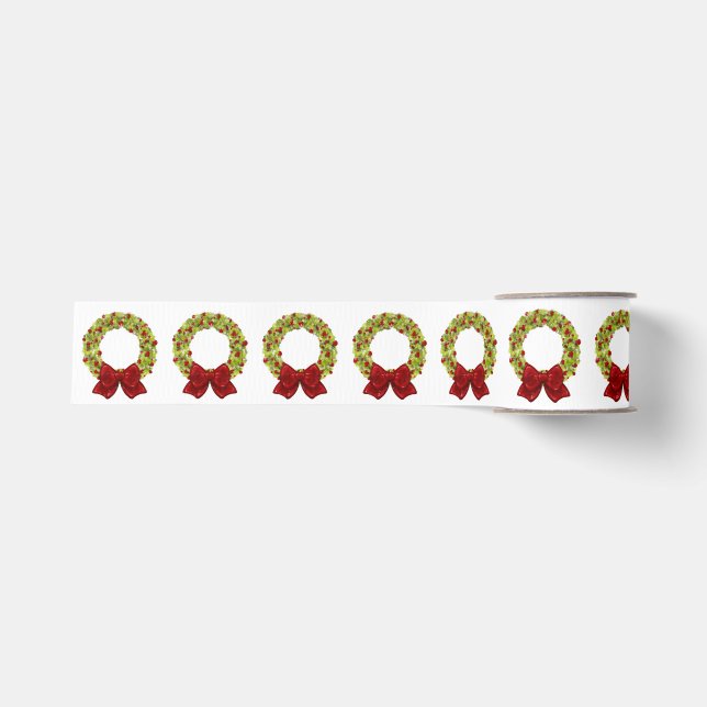 Sparkling Wreath - Multiple Colour Options Grosgrain Ribbon (Front)