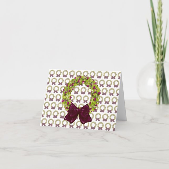 Sparkling Wreath - Multiple Colour Options Note Card (Front)