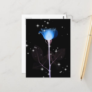 Sparkling X-Ray Flower - Blue Postcard