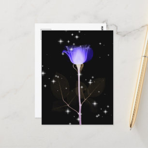 Sparkling X-Ray Flower - Indigo Postcard