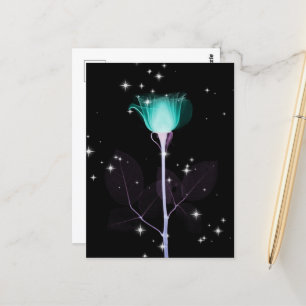 Sparkling X-Ray Flower - Teal Postcard