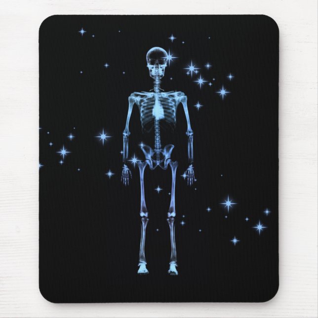 Sparkling X-Ray Skeleton - Blue Mouse Pad (Front)