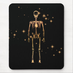 Sparkling X-Ray Skeleton - Orange Mouse Pad