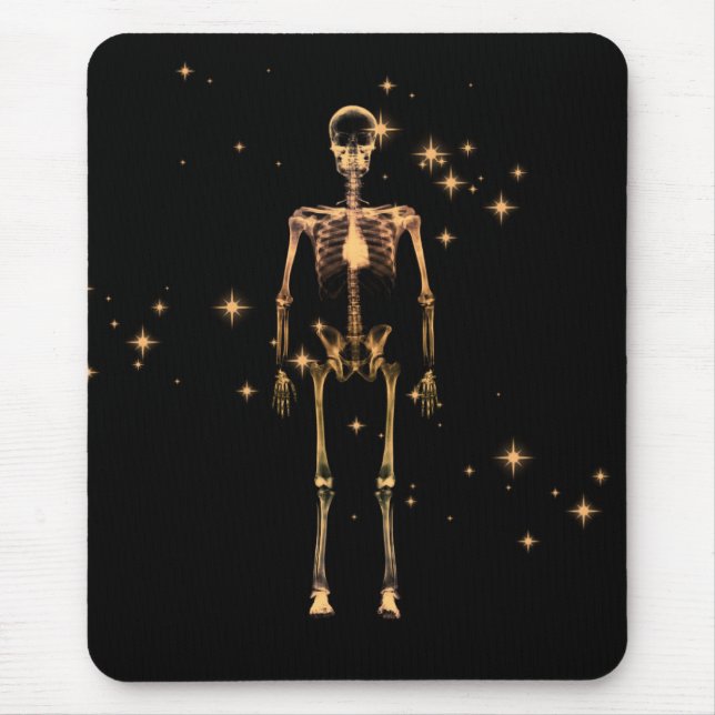 Sparkling X-Ray Skeleton - Orange  Mouse Pad (Front)