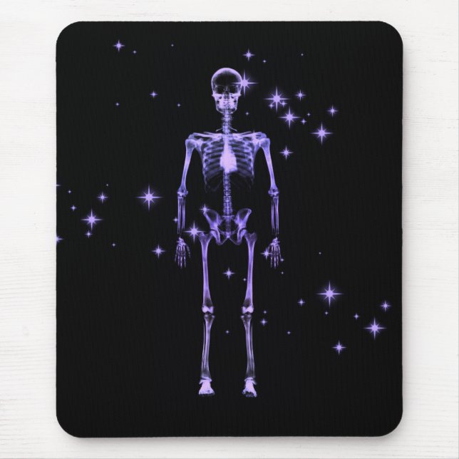 Sparkling X-Ray Skeleton - Purple Mouse Pad (Front)