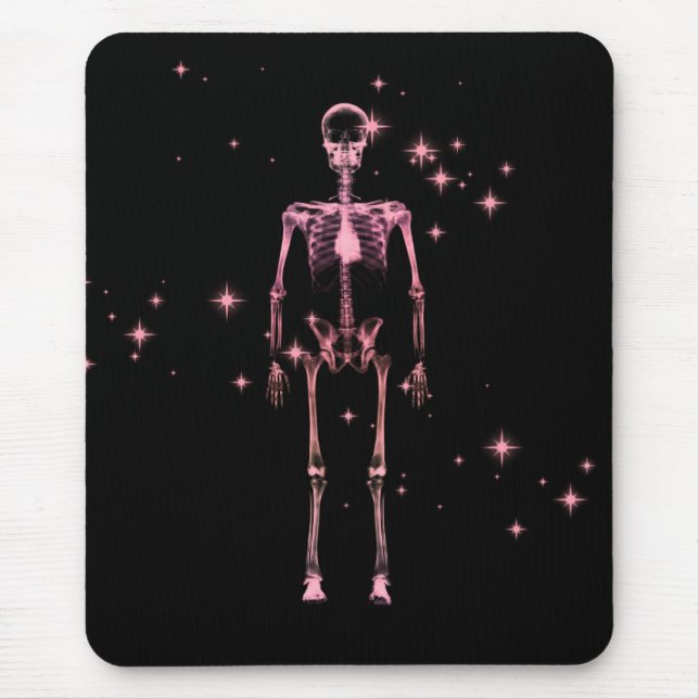 Sparkling X-Ray Skeleton - Red Mouse Pad (Front)