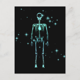Sparkling X-Ray Skeleton - Teal Postcard