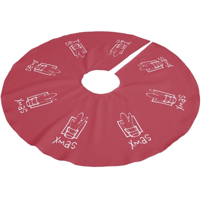 Sparkling Xmas Party Brushed Polyester Tree Skirt (Angled)