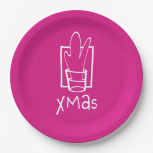 Sparkling Xmas with Pink Paper Plate