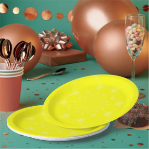 Sparkling Yellow Paper Plate