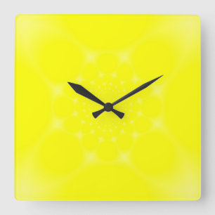 Sparkling Yellow Square Wall Clock