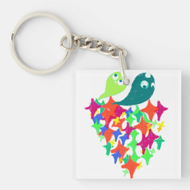 Sparkling Yeti Monster Key Ring (Front)