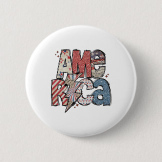 Sparkly America 4th Of July America Independence D 6 Cm Round Badge