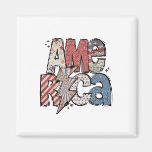 Sparkly America 4th Of July America Independence D Magnet