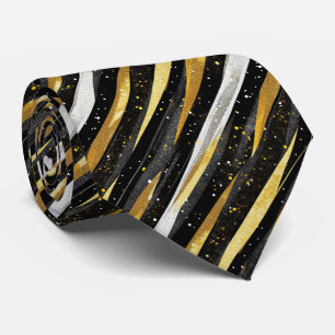 Sparkly Black Gold Silver Tie
