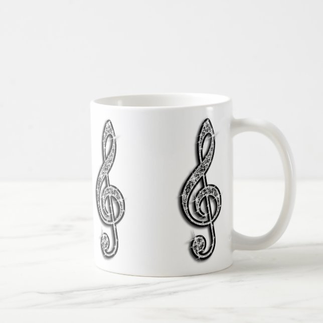 Sparkly Black Music Note Coffee Mug (Right)