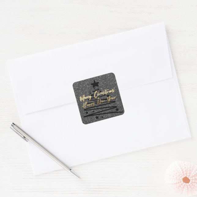 Sparkly Black Sticker (Envelope)