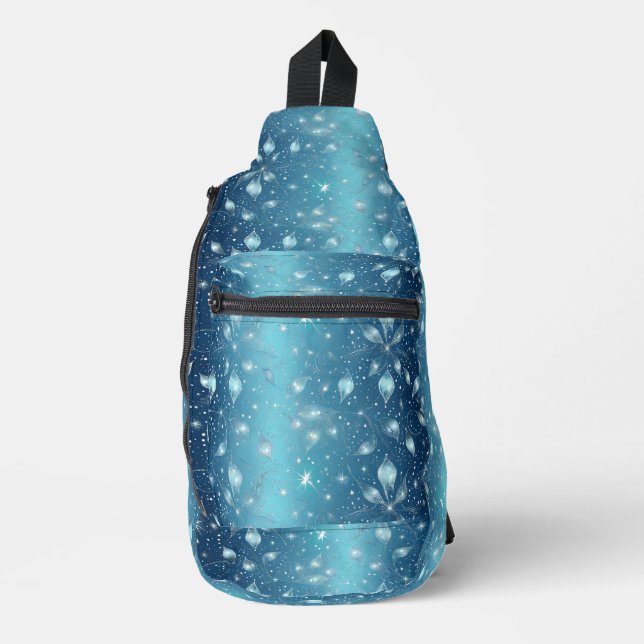 Sparkly Blue Glam Slingbag Sling Bag (Front)