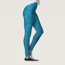 Sparkly Blue Glitter Leggings