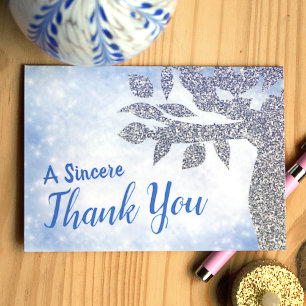 Sparkly Blue Sincere Thank You Card