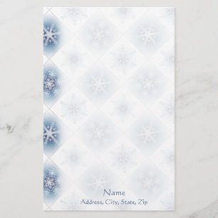 Sparkly Blue Snowflakes Stationery