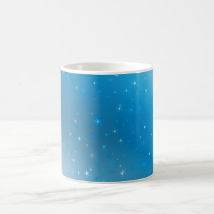Sparkly Blue Violet and Silver Stars Coffee Mug