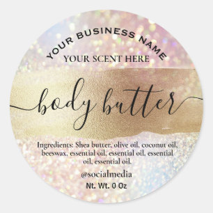 Sparkly Body Butter Labels Holographic And Gold