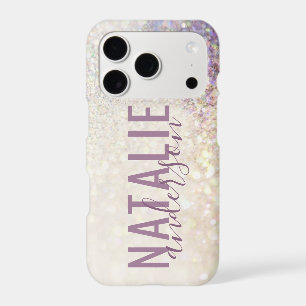 Sparkly bokeh glitter personalised pink purple