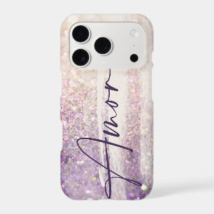 Sparkly bokeh glitter pink purple amore love