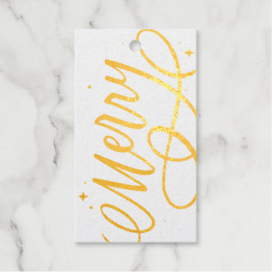 Sparkly Bubbly Script Merry Holiday Gift Tags