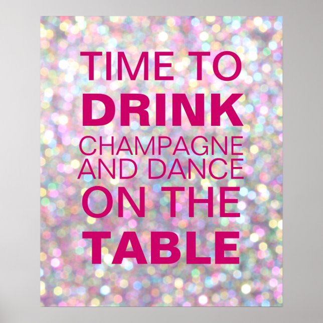 Sparkly Champagne Party Poster (Front)