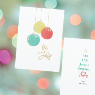 Sparkly Christmas Balls Flat Card