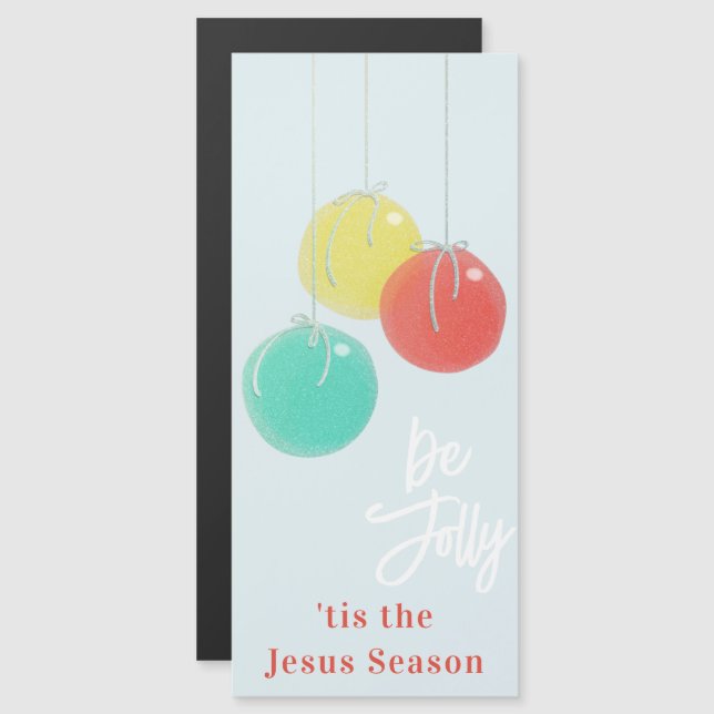 Sparkly Christmas Balls Magnetic Card (Front/Back)