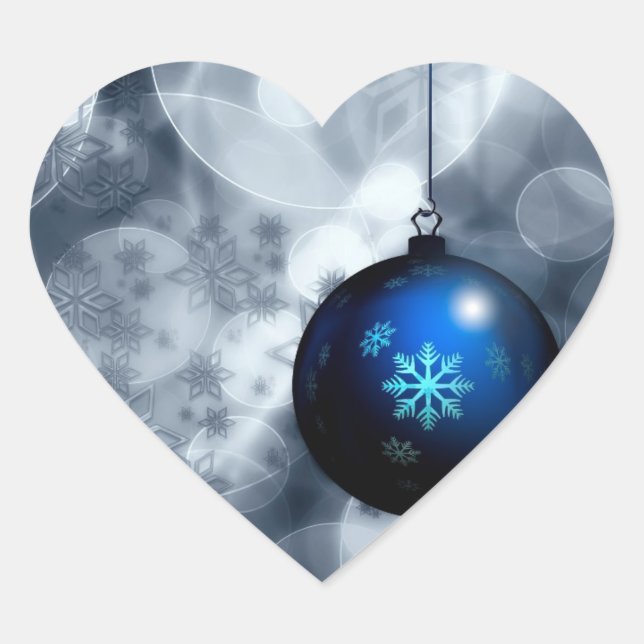 Sparkly Christmas Heart Sticker (Front)