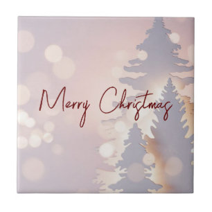 Sparkly Christmas Tree Ceramic Tile