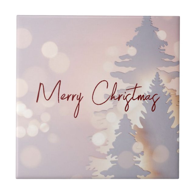Sparkly Christmas Tree Ceramic Tile (Front)