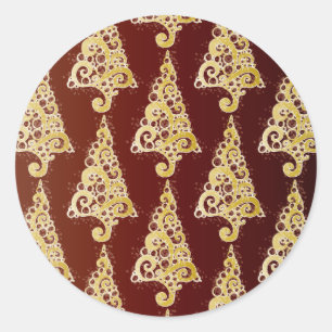 Sparkly Christmas Tree Classic Round Sticker