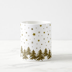 Sparkly Christmas tree, moon, stars Coffee Mug