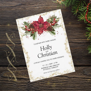 Sparkly Christmas Wedding Invitations