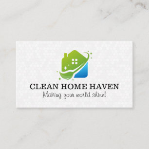 Sparkly Clean Home   Hexagonal Tile Background Business Card