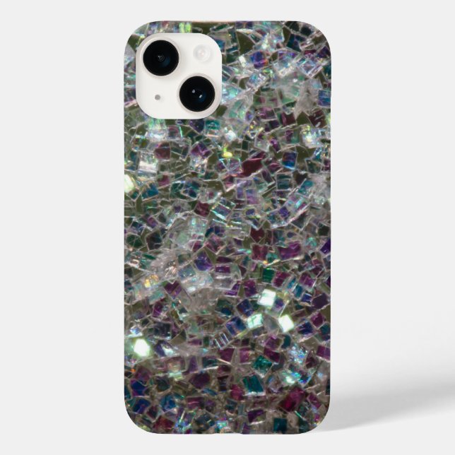 Sparkly colourful silver mosaic Case-Mate iPhone case (Back)