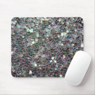 Sparkly colourful silver mosaic mouse pad