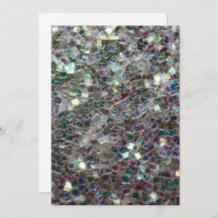 Sparkly colourful silver mosaic Personalise Invitation