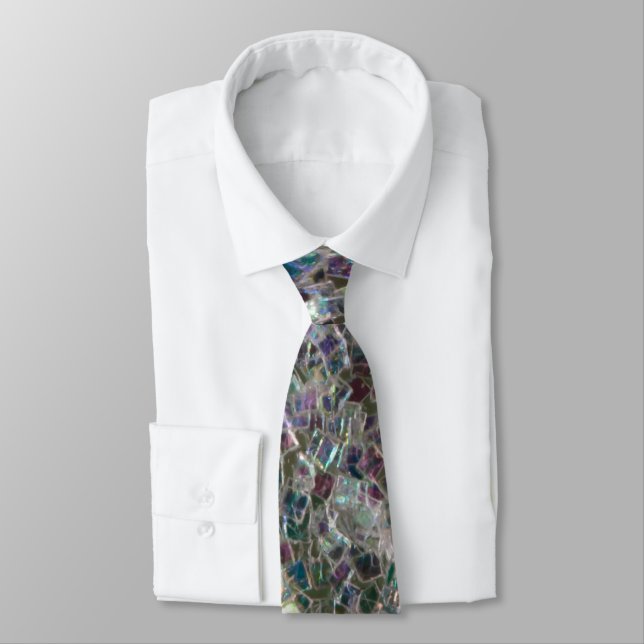 Sparkly colourful silver mosaic tie (Tied)